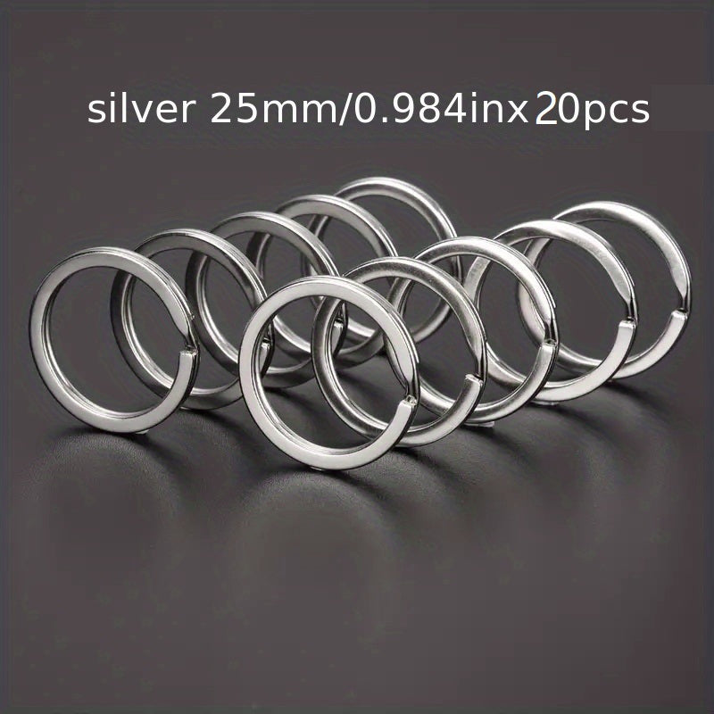 Stainless Steel Key Ring Flat Split Keychain Carabiners