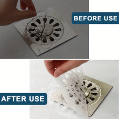 10pcs Disposable Floor Drain Stickers Mesh Shower Drain Covers Hair Catchers