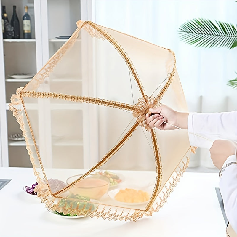 Food Cover Umbrella Shaped Dust proof Foldable Cover 70x30cm