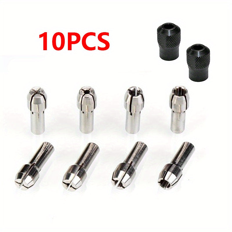 10pc Rotary Collet Set Clamping Nut For Rotary Tool Collet 1mm-3.2mm