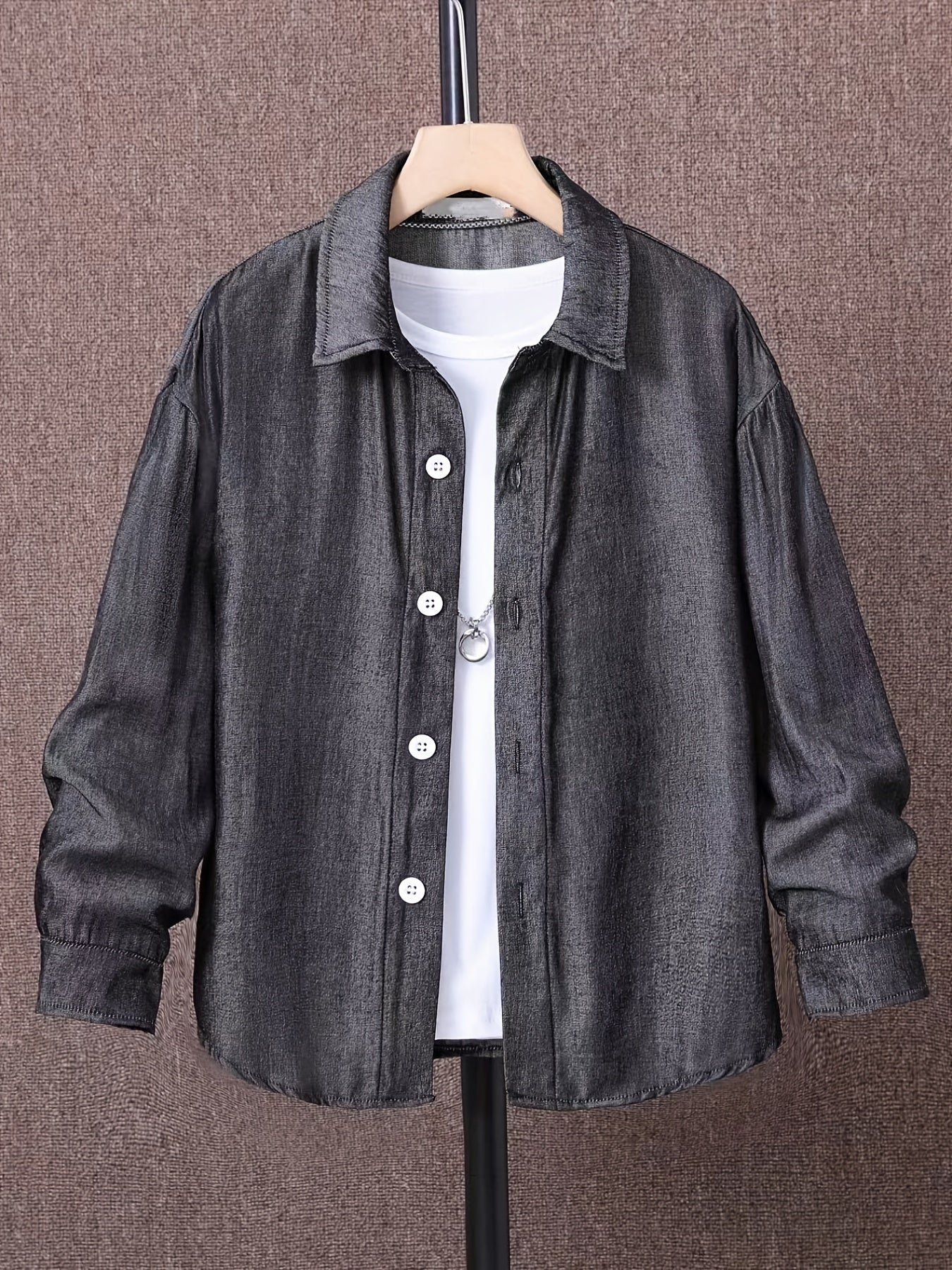 Boys Long Sleeve Button Up Shirt for Autumn and Spring