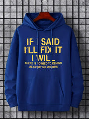 Funny 'First Father's Day' Slogan Print Hoodie for Men