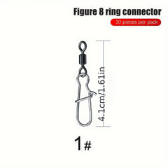 10pcs 8 Shaped Swivel Ring With Pin Fishing Connector
