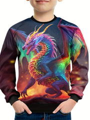 Dragon Eagle Dinosaur Sweatshirt for Kids Long Sleeve Top Boy's Clothes
