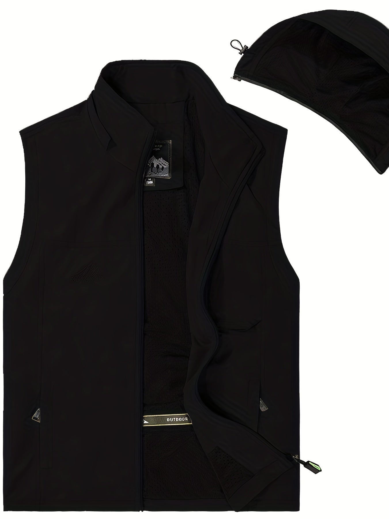 Men's Zipper Pockets Cargo Vest with Hood