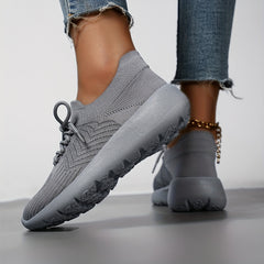 Solid Mesh Breathable Woven Shoes Lightweight Running Sneakers