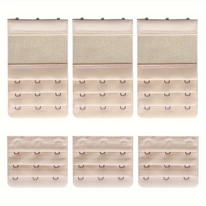 6pcs 3 Hooks Bra Strap Extenders Comfortable Adjustable Band Women's Accessories