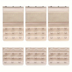 6pcs 3 Hooks Bra Strap Extenders Comfortable Adjustable Band Women's Accessories