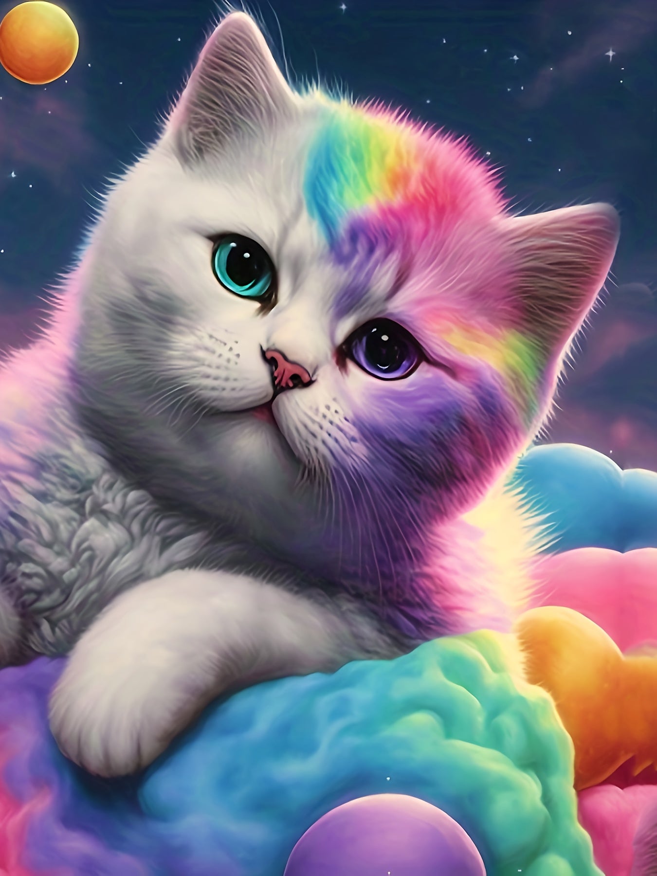 Tie Dye Kitty Graphic T shirt Girls Short Sleeve Top
