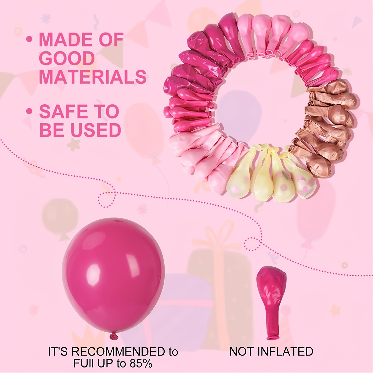 162 Pink Balloon Ring Arch Set for Princess Parties & Birthdays