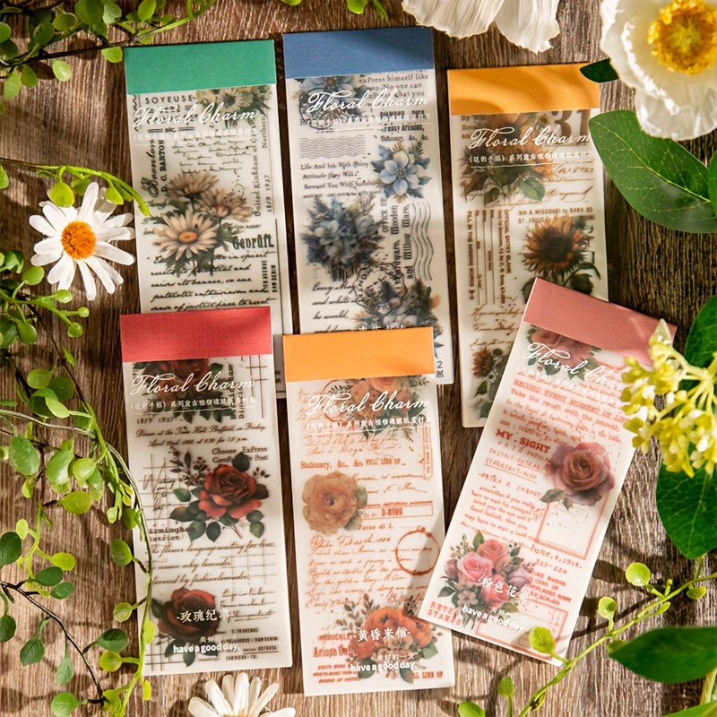 30pcs Flower Manuscripts Parchment Paper for Card Making Journal Scrapbooking