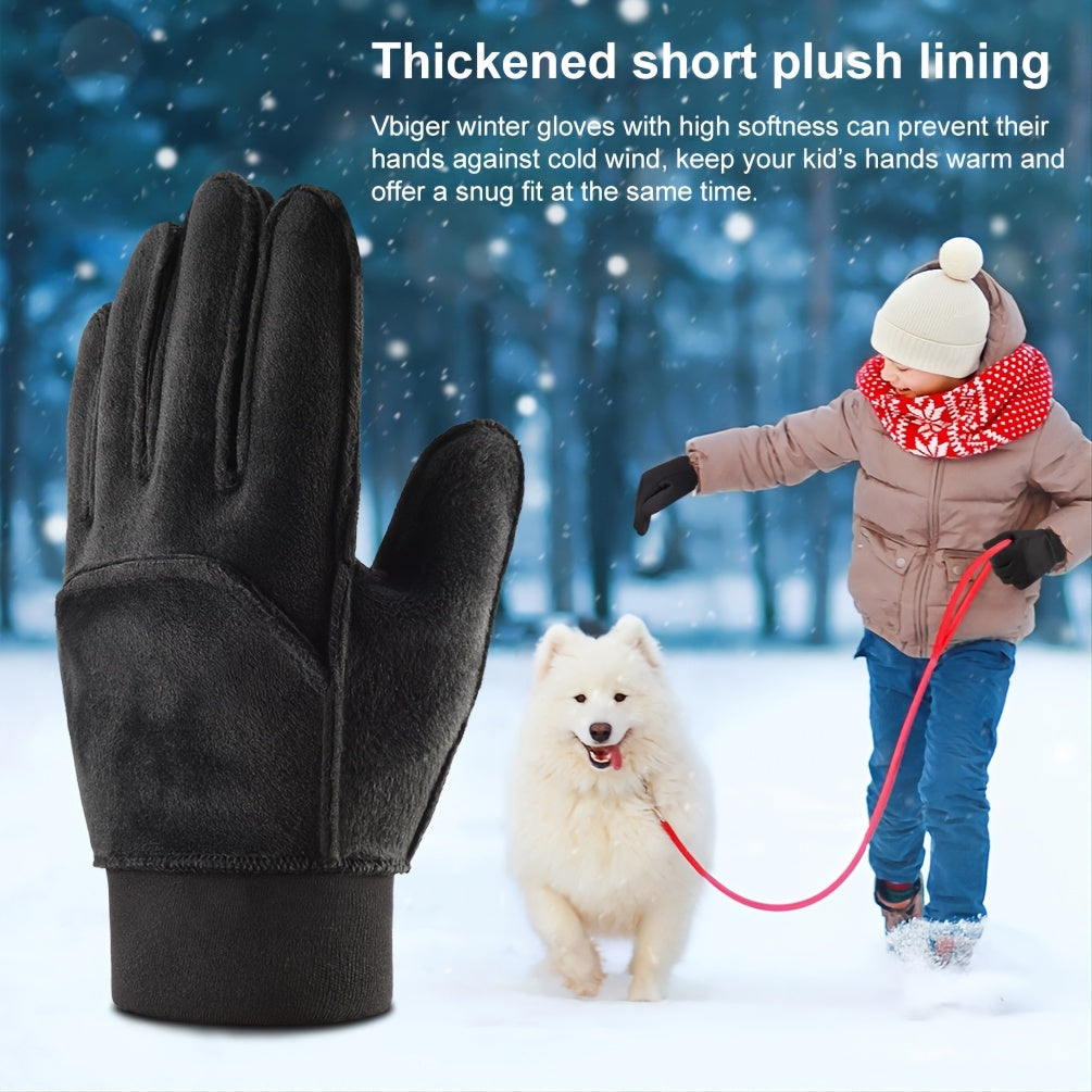 Kids Reflective Touch Screen Winter Gloves for Ages 6-12