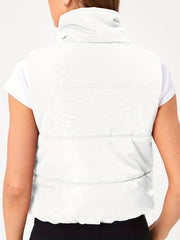 High Neck Zip Up Sleeveless Vest Women's Clothing