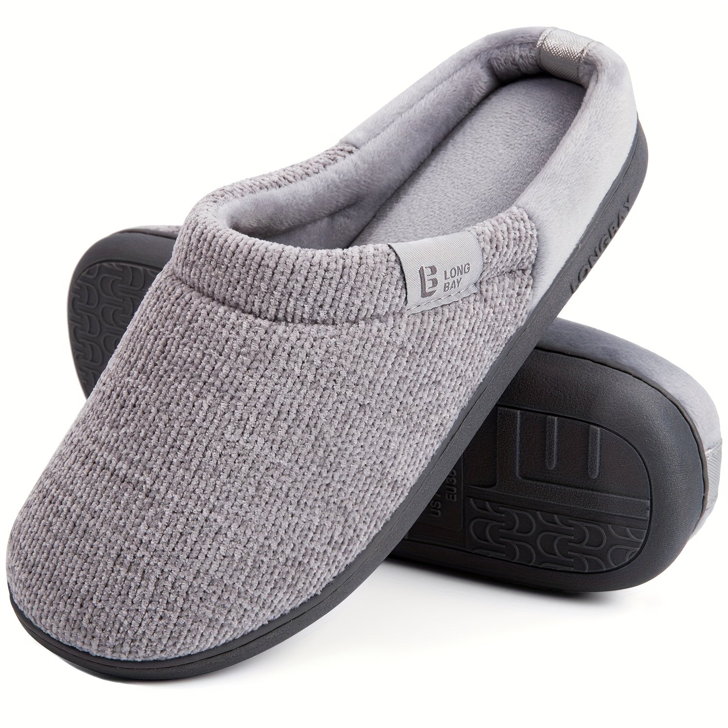 Women's Plush Lined Slippers Comfortable Closed Toe Slip On Shoes