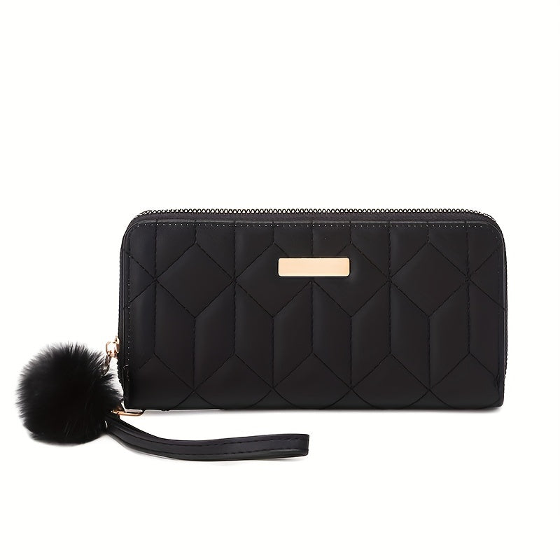 Quilted Wallet Faux Leather Credit Card Organizer Women's Clutch