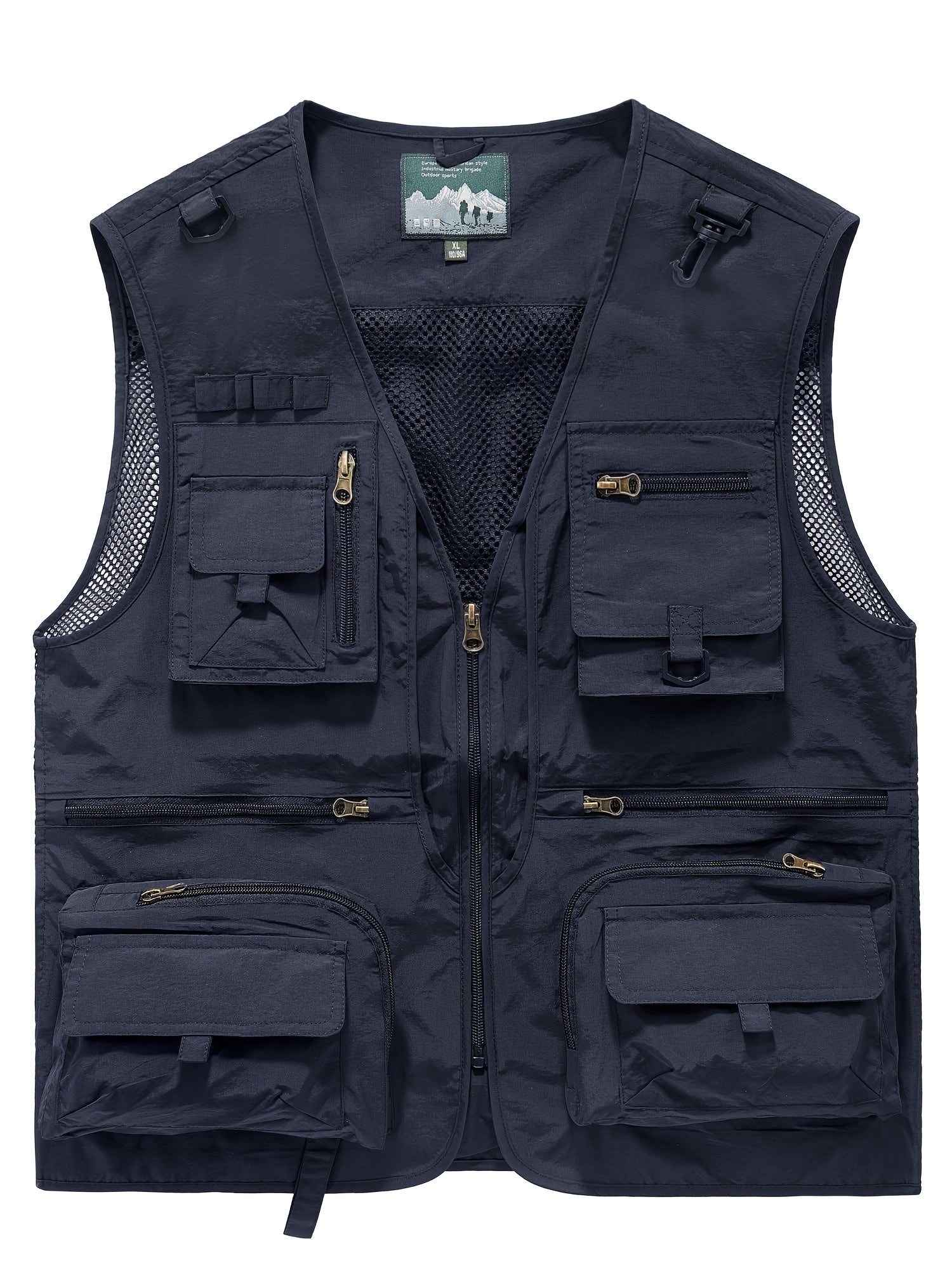 Men's Zipper Cargo Vest For Spring Summer Outwear