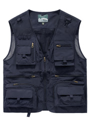 Men's Zipper Cargo Vest For Spring Summer Outwear