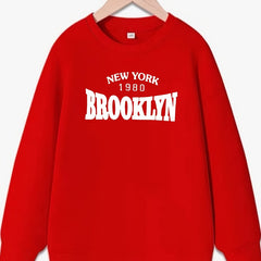 Girls Crew Neck Brooklyn Long Sleeve Sweatshirt Top Pullovers