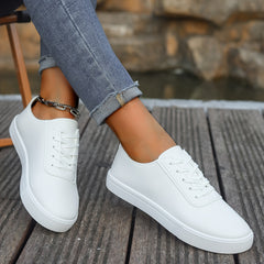 Women's Lace Up Sports Shoes Low Top Flat Skateboarding Sneakers