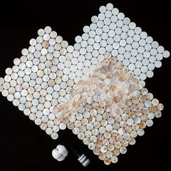 Solid Plastic Bearing Balls Pad Natural Shell Mosaic Round Table Pad