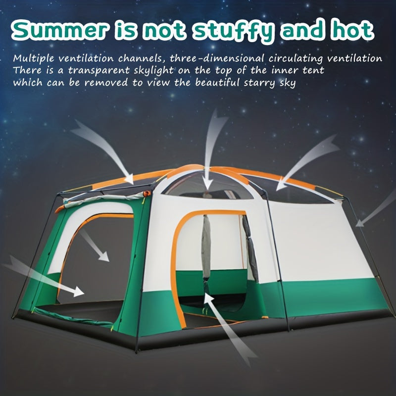 Large Waterproof Tent for 3-5 People with Bedroom, Living Room