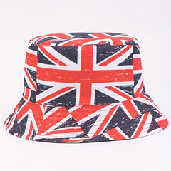 Unisex Sunshade Bucket Hat Beige Flag Double Sided Sun Hat