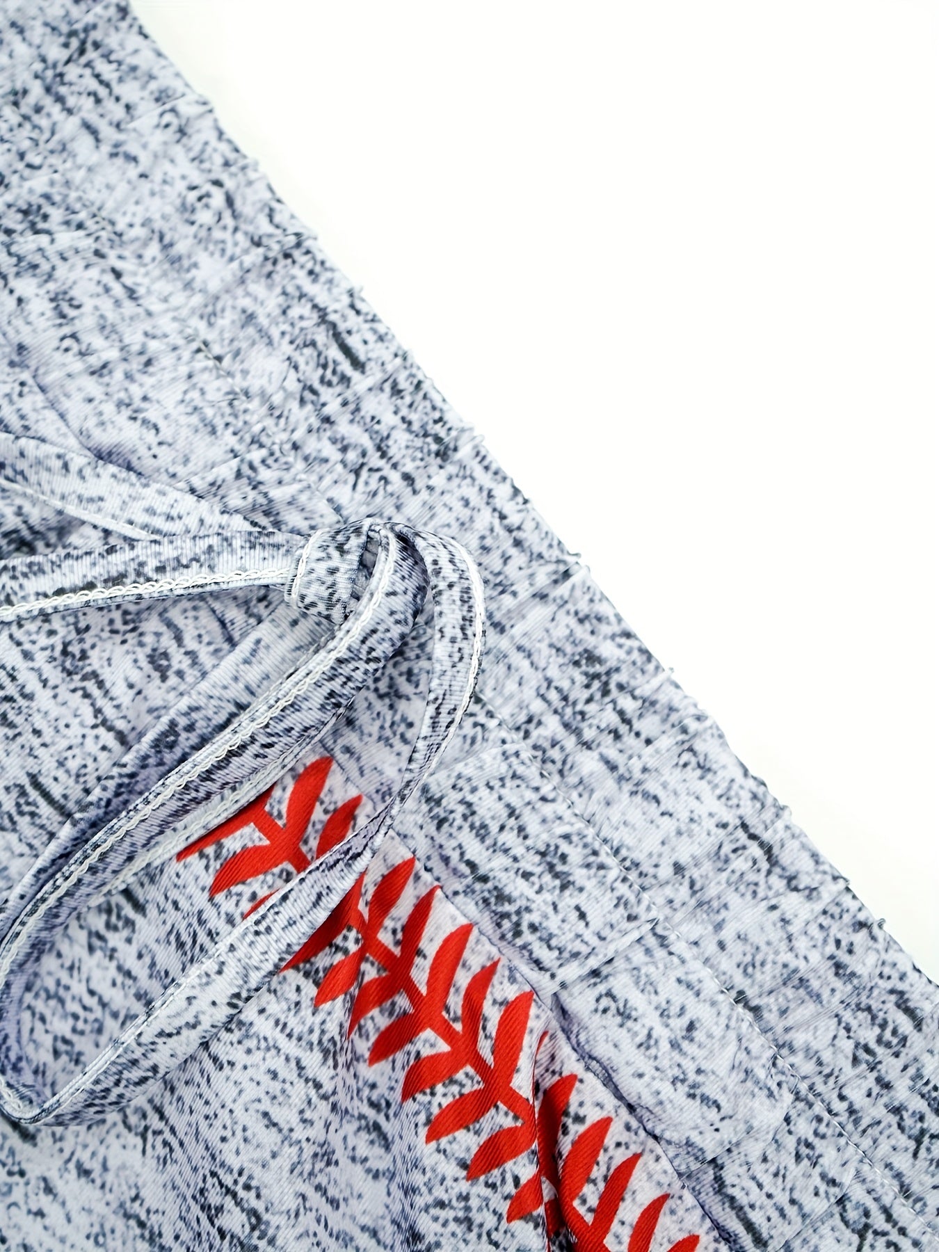 Baseball Heart Print Drawstring Shorts Casual Women's Clothing