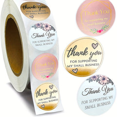 500pcs Thank You Stickers For Small Business 2 3 Pattern Gift Sealing Stickers
