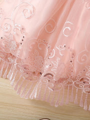 Baby Girls Flutter Sleeve Floral Princess Dress