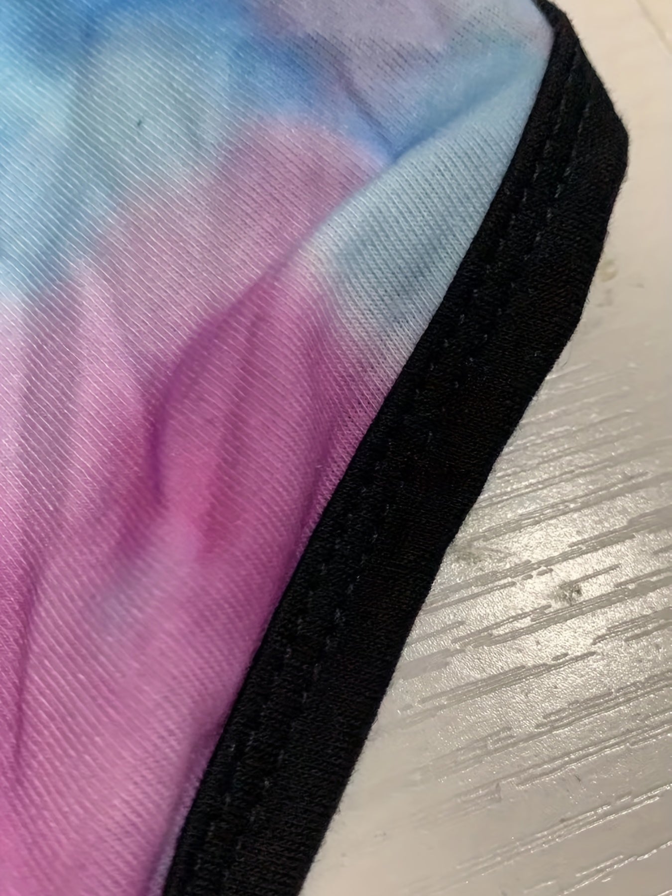 Tie Dye Contrast Trim Shorts Casual Sporty Elastic Waist Women's Clothing