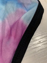 Tie Dye Contrast Trim Shorts Casual Sporty Elastic Waist Women's Clothing