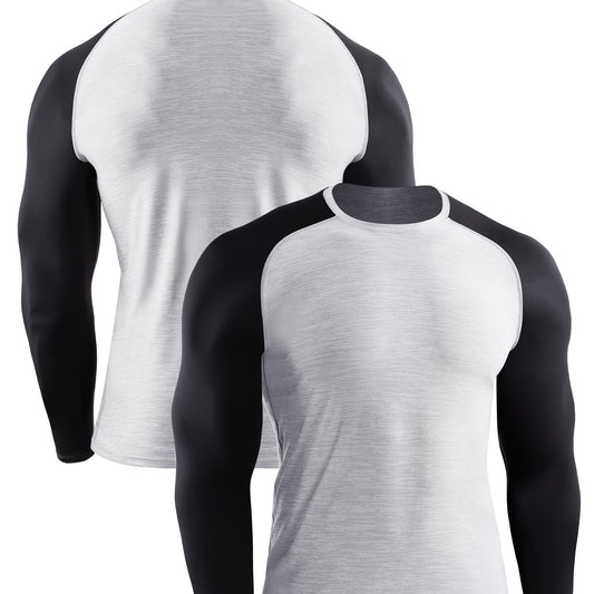 Men's Long Sleeve Block Sport Sweatshirt Quick Drying Loose T shirt