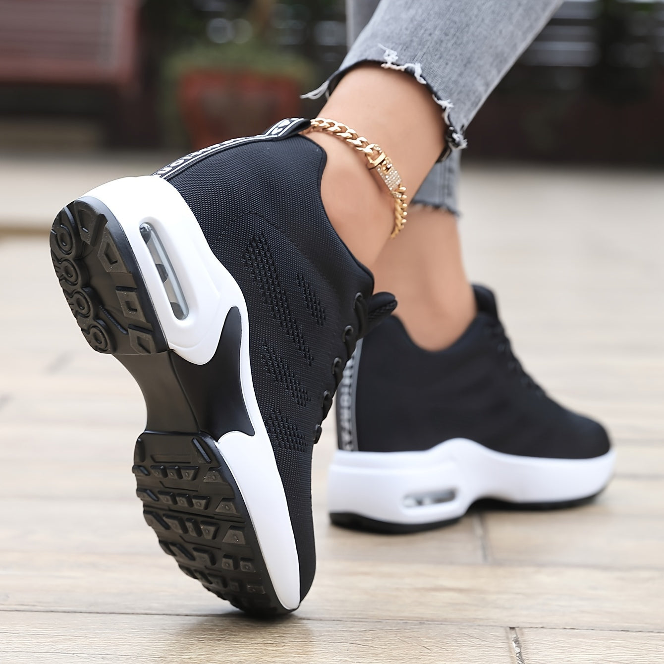 Hidden Heel Air Cushion Platform Walking Shoes For Women