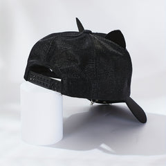 Rhinestone Cat Ears Baseball Cap Sun Hat Cartoon Lightweight Golf Dad Hat