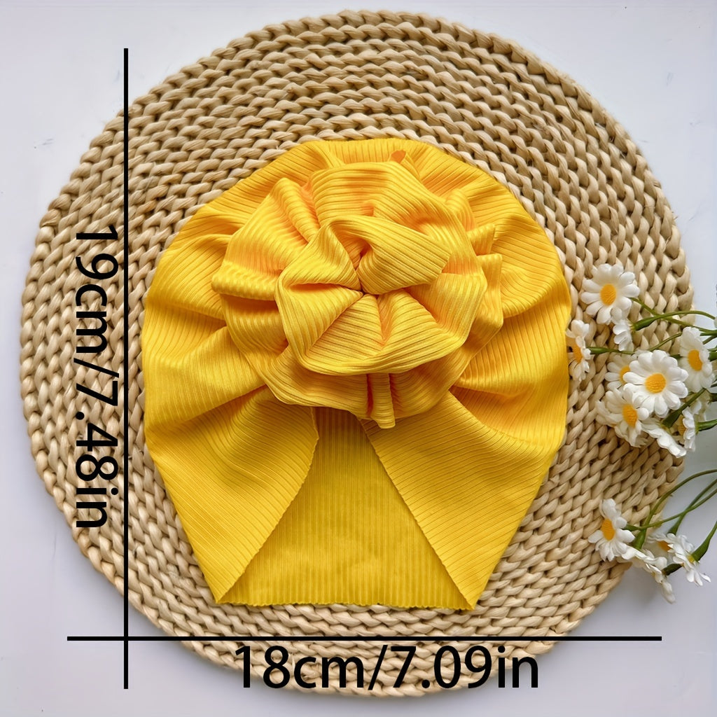 Yellow Baby Spring Summer Thin Headband Soft Big Flower Baby Hat