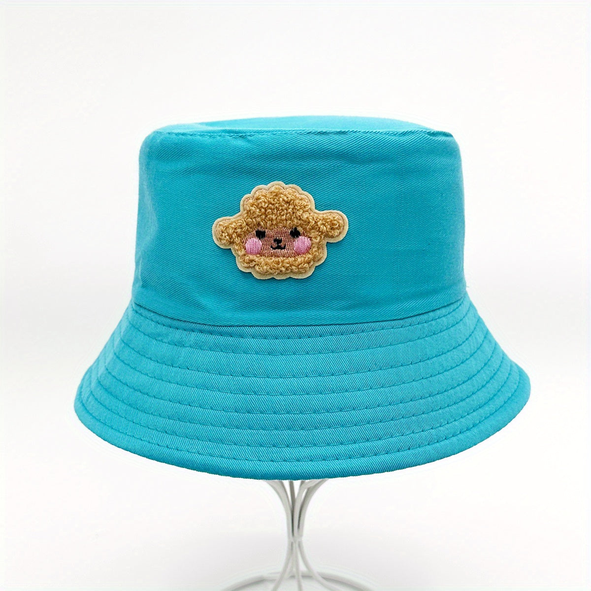 Kids Sheep Embroidered Sun Hat for Outdoor Hiking