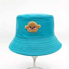 Kids Sheep Embroidered Sun Hat for Outdoor Hiking
