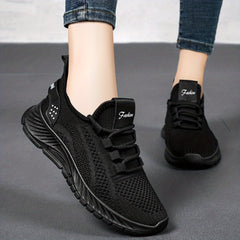 Women's Knit Sneakers Casual Lace Up Outdoor Shoes
