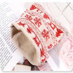 24pcs Burlap Christmas Drawstring Bags Small Linen Treat Bags