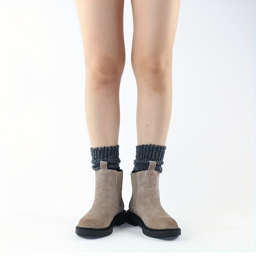 2 Pairs Wool Socks Thickened Warm Soft Mid-calf Socks