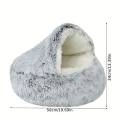Plush Hooded Cat Bed Cave Comfortable Pet Nest Indoor Cats Small Dog Beds
