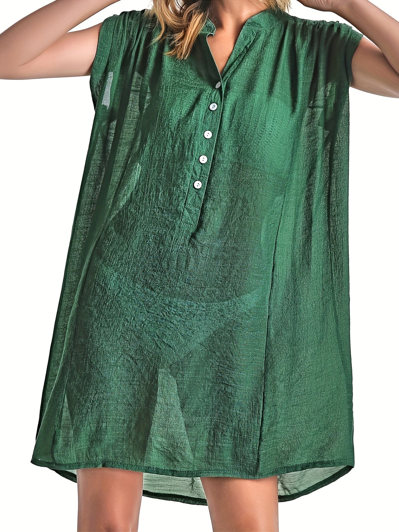 Swimsuit Cover Up Shirt Collar Soft Sun Protection Beach Cover Up Dress