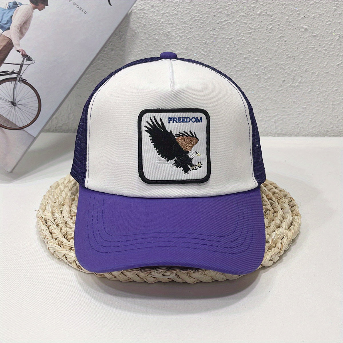 FREEDOM Eagle Patch Trucker Hat Embroidery Mesh Baseball Cap