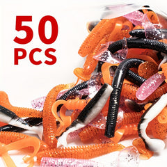 50pcs Bionic Soft Fishing Baits - Trout Bass Lures Tackle