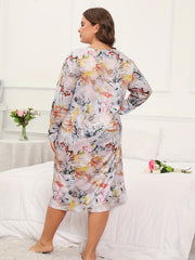 Tie Dye Long Sleeve Lounge Dress