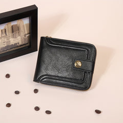 Business Flap Card Slot Zipper Wallet