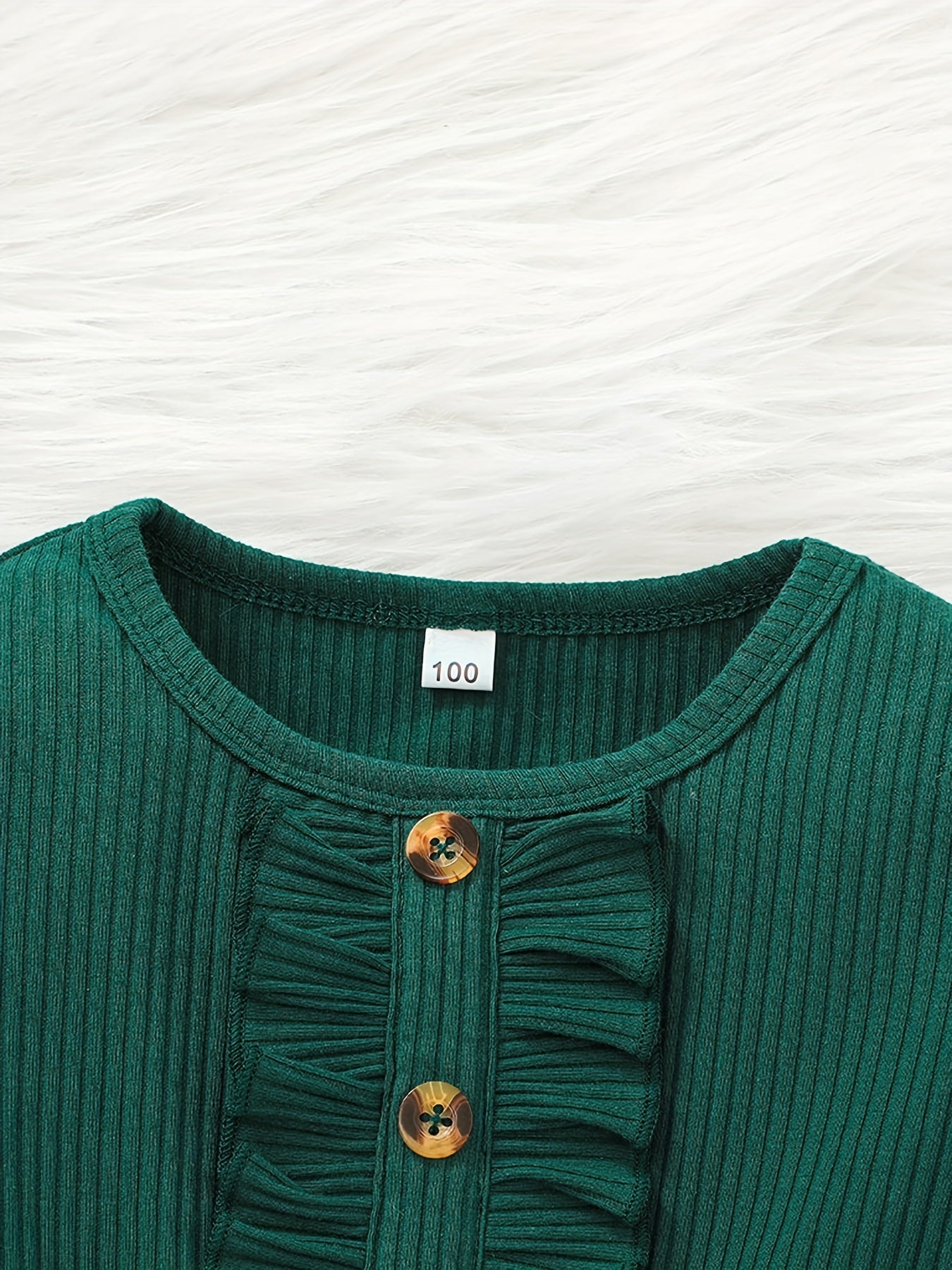 Santa Graphic Ribbed Long Sleeve Dress For Girls