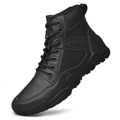 Men's PU Leather Lace up Boots Casual Walking Shoes