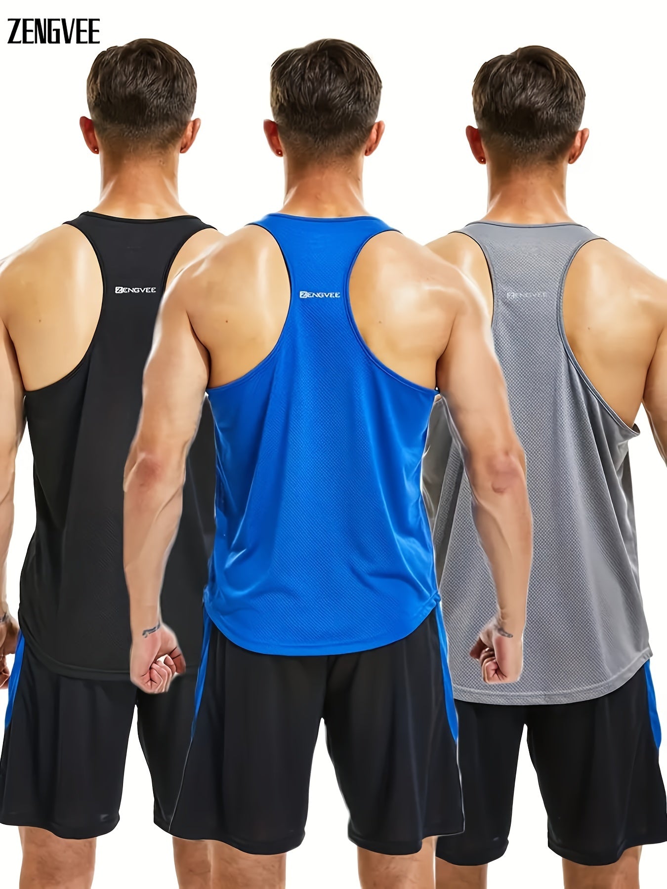 ZENGVEE Men's Gym Tank Tops Quick Dry Workout Bodybuilding Vest