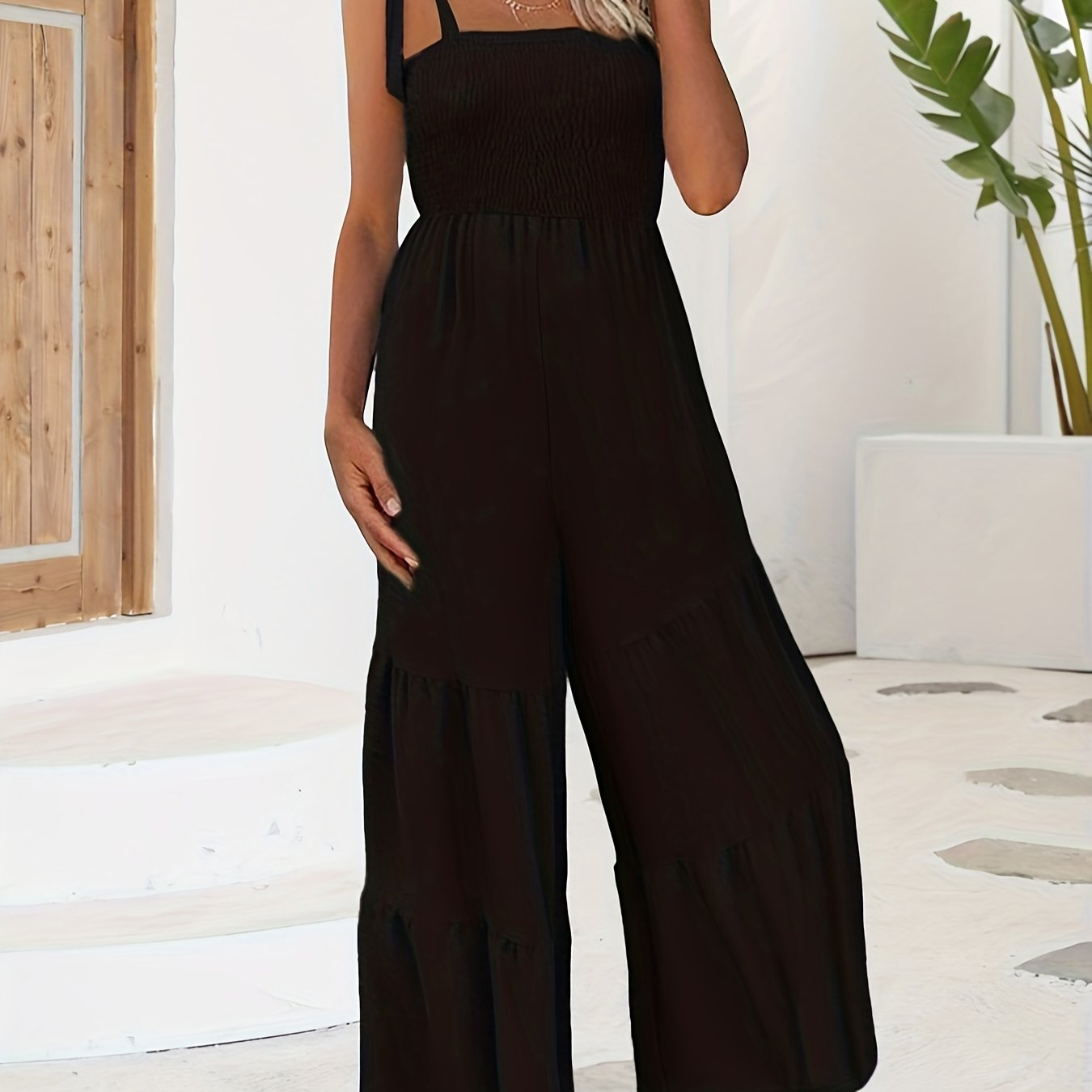Casual Wide Leg Jumpsuit Cami Overall for Spring & Summer